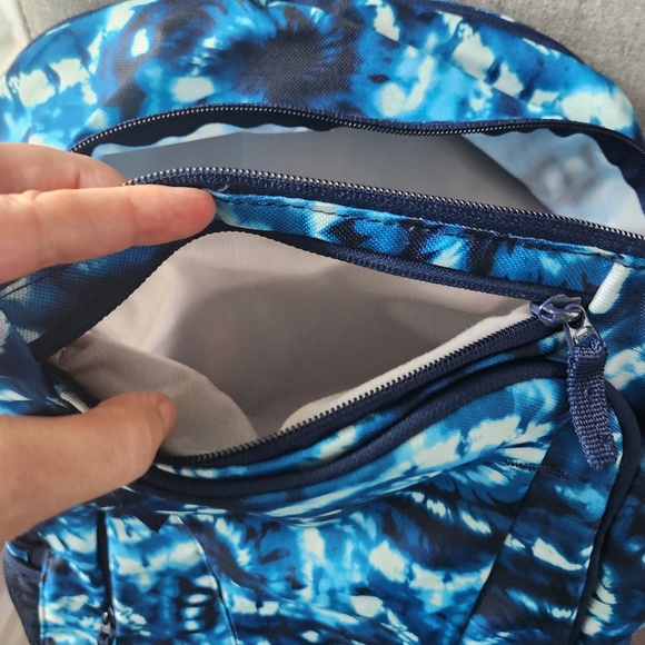 Lands\' End Tech Pack  XL Backpack in Deep Sea Navy Tie Dye Swirl, NWOT main image 12